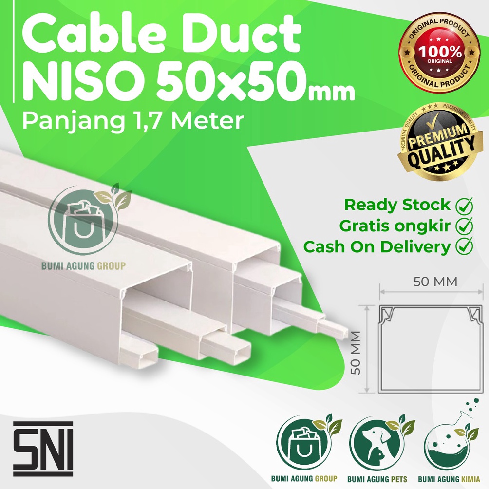 Diskon promo KABEL DUCT NISO 5 x 5 17 Meter  TRUNKING 5x5 DAK WIRING PROTEKTOR 17m PSD H6L