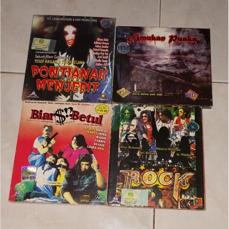 vcd Malaysia original PONTIANAK MENJERIT, AMUKAN PUAKA, ROCK
