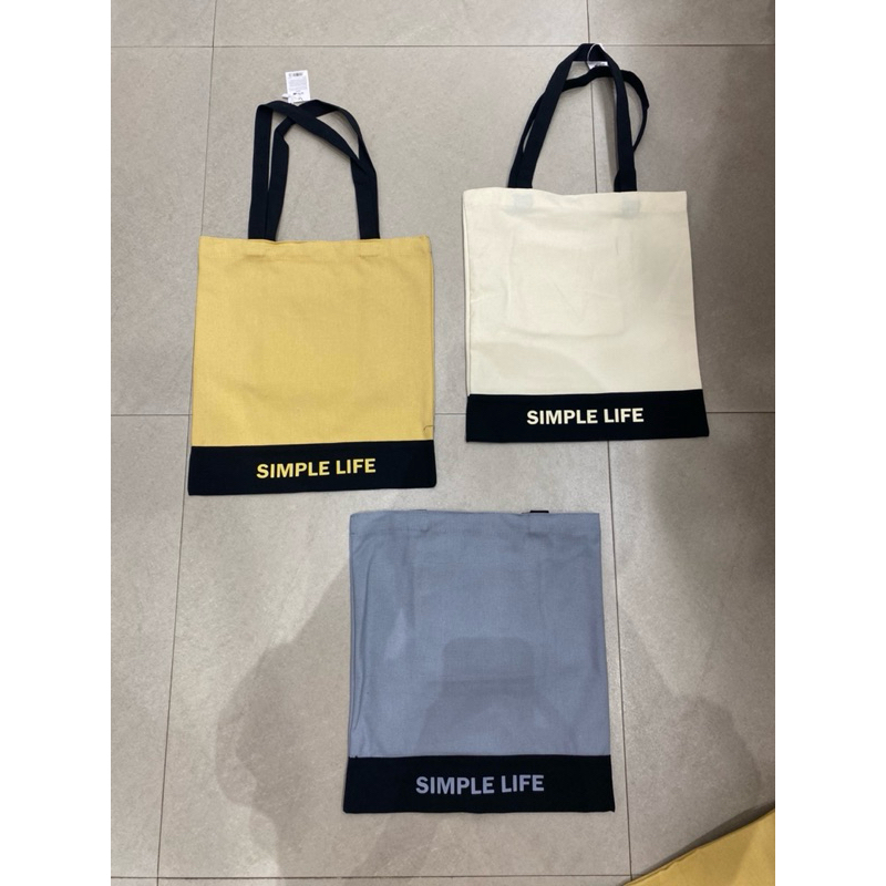 SIMPLE LIFE Shopping Bag Miniso / tote bag miniso / totebag miniso / tas wanita / tas pria / tas min