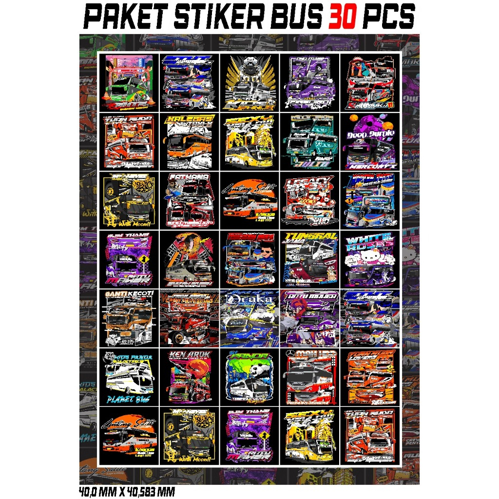 stiker busmania kids panda sticker bus telolet tempelan bis mania