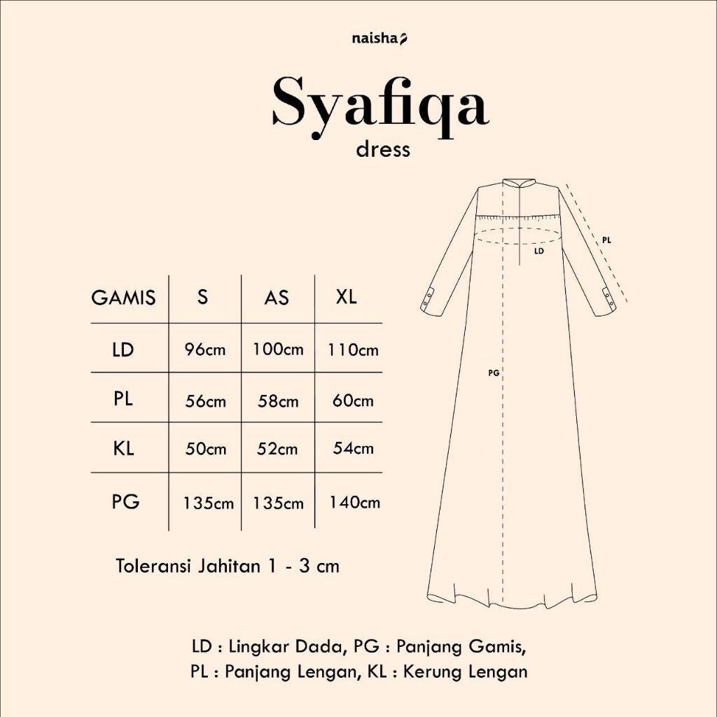 NAISHA OFFICIAL - Syafiqa Dress | Gamis Basic | Dress Daily-8