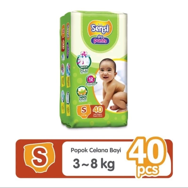 popok bayi sensi dry pants pampers bayi new original ukursn s40 satuan atau full