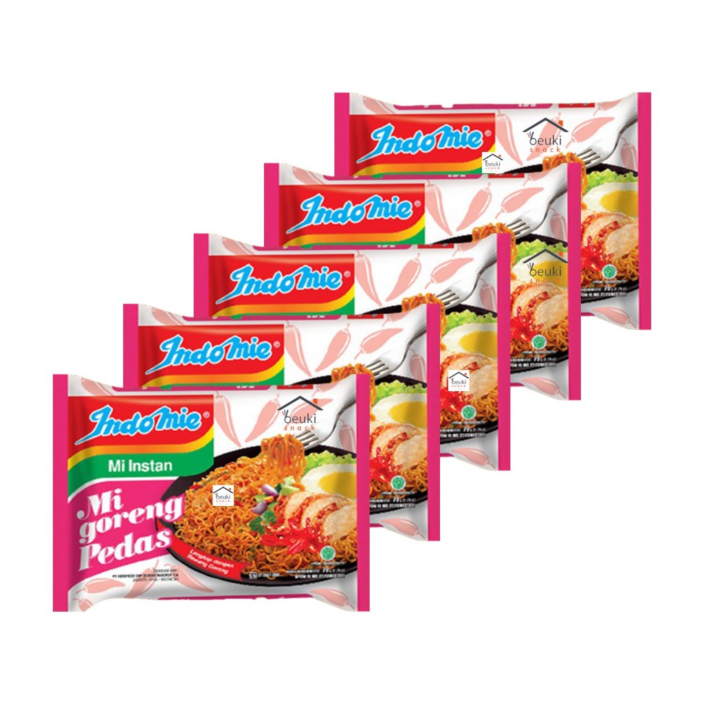 

5PCS Indomie Goreng Pedas Mie Instan Lengkap dengan Bawang Goreng