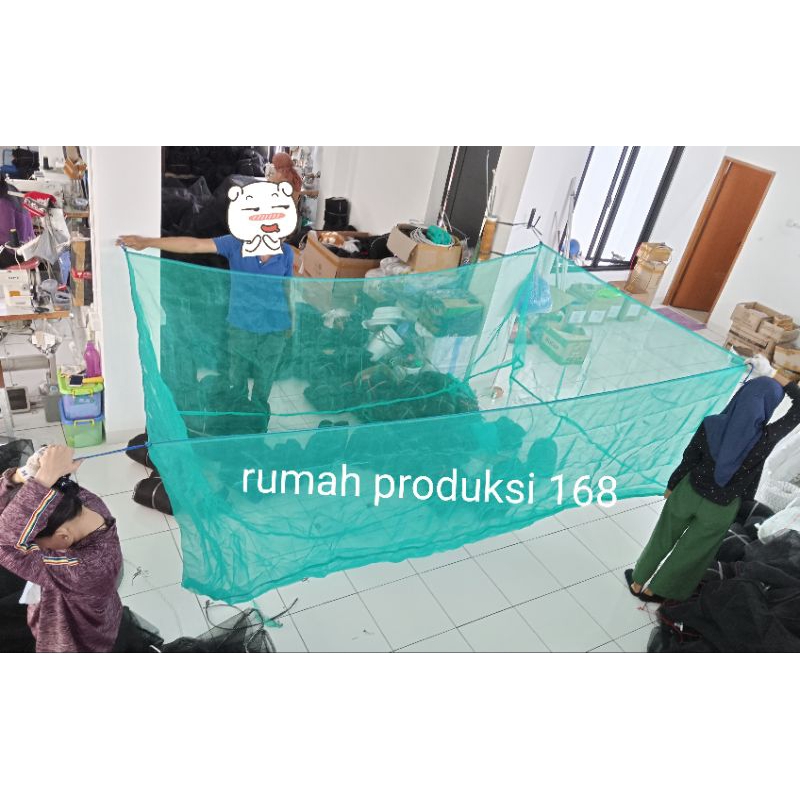 hapa jaring hijau 2m x 1.5m x 1m waring keramba bibit benih ikan