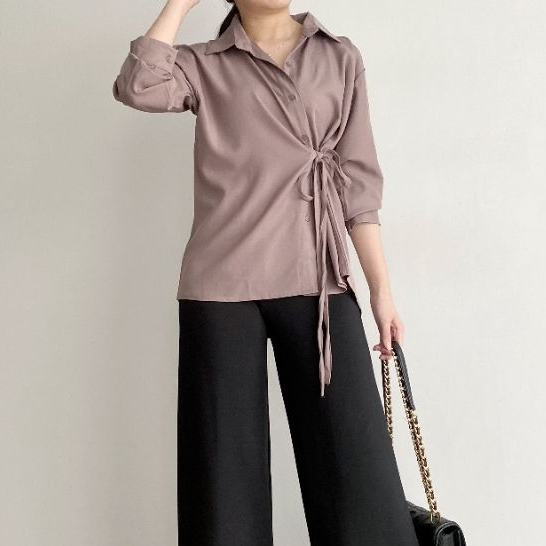 kemeja wanita KEKINIAN terbaru FASHION MURAH kemeja wanita import atasan wanita A1Y1 kemeja blouse h