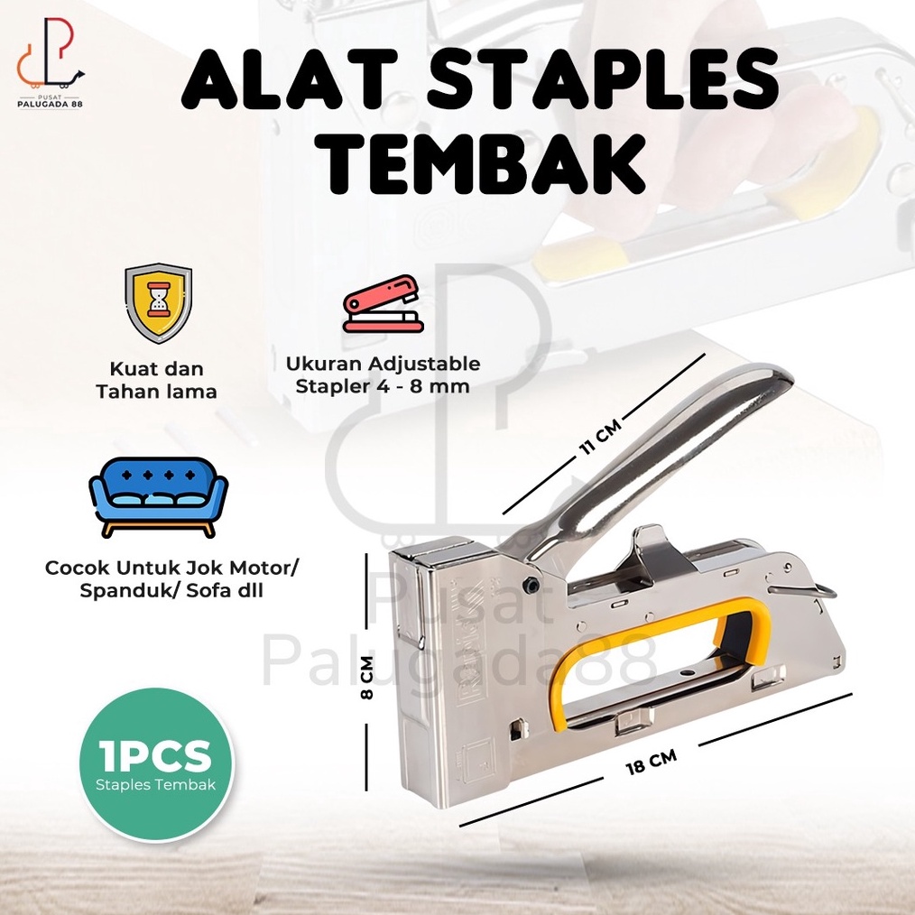 

ART S29J Alat Staples Tembak Stapler Tembak Guntacker Kayu Jok Kulit Motor KUAT Steples Stepler Hekter 3in1 4 6 8 mm