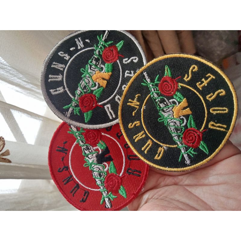 patch bordir gnr band bulat aksesoris tempelan fashion