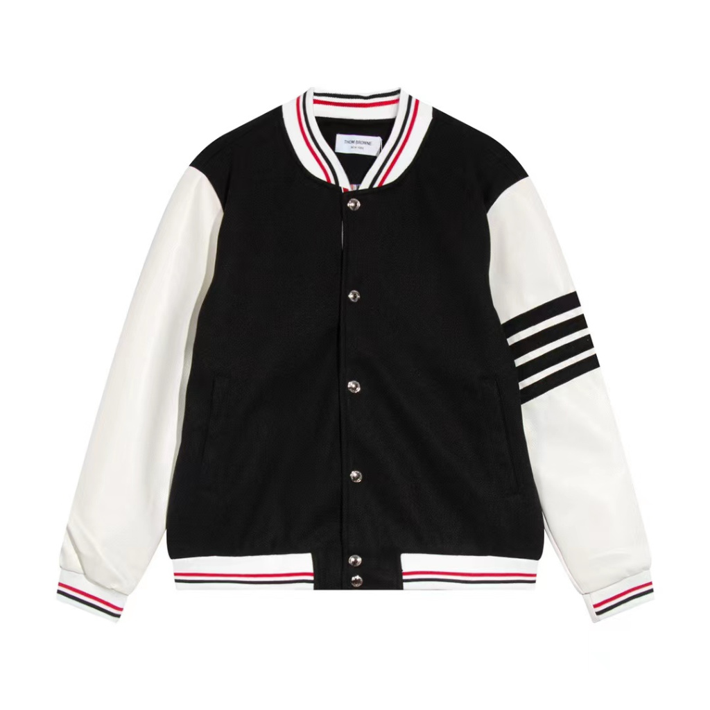 jaket cowok thom browne import jacket bomber pria berkancing - TB1