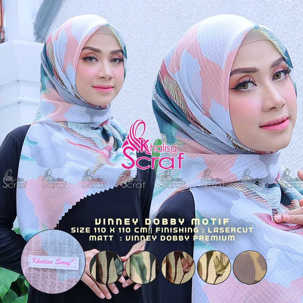 Hijab segi empat wafle motif LUMI laser cut premium kerudung terkini khalisa scraf