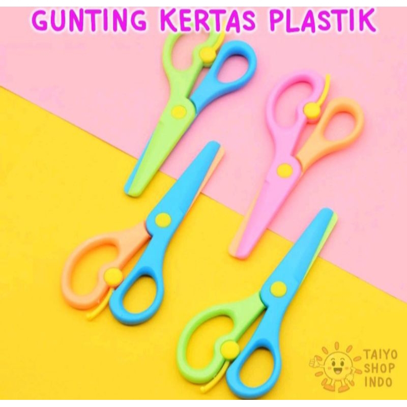 

Gunting kertas Plastik Anak Aman Ujung Tumpul Safety Scissors Rounded