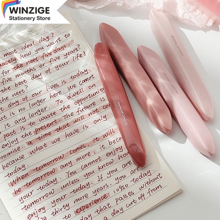 

ART F65F Winzige 4pcs Highlighter Pen Warna Pastel Highlighter Pen Set Lucu Journal Marker Pen Alat Tulis