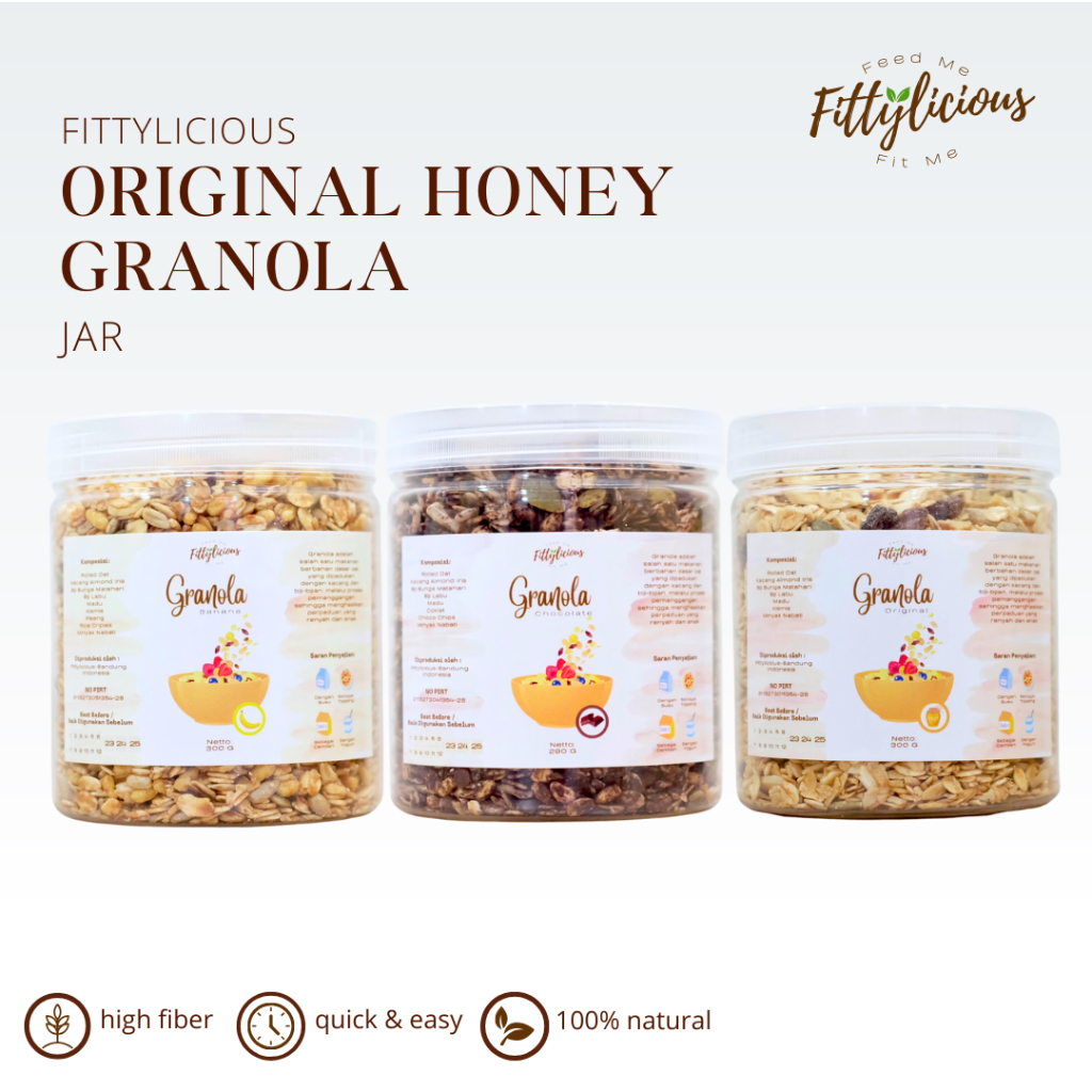 

Fittylicious Granola Original Jar Chocolate / Banana / Original Honey