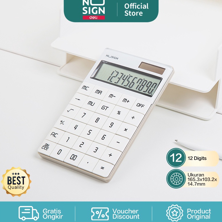 

ART T5Z Deli Nusign Calculator Kalkulator 12 Digit LCD Besar NS41