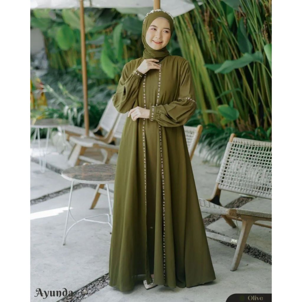 AYUNDA NEW Dress Gamis Terbaru 2023 Bahan Cerutty Babydoll mix Syakilla Dress Kondangan Fashion Musl