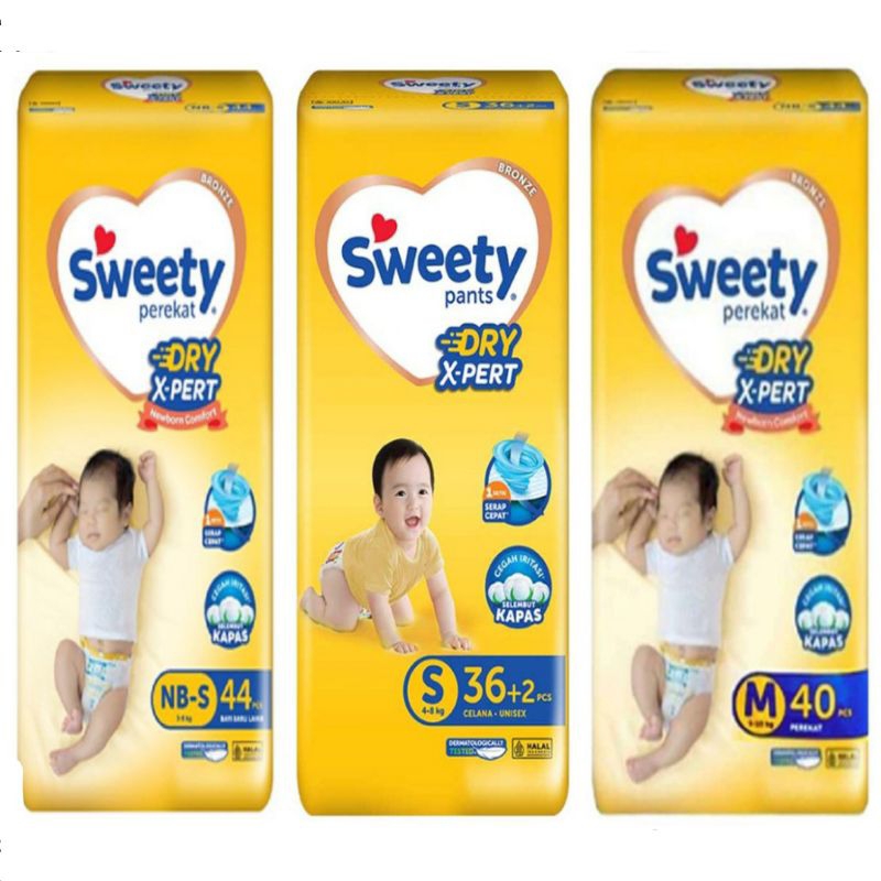 Sweety Baby Pampers Popok Bayi Baru Lahir Perekat Celana NBS S M L XL