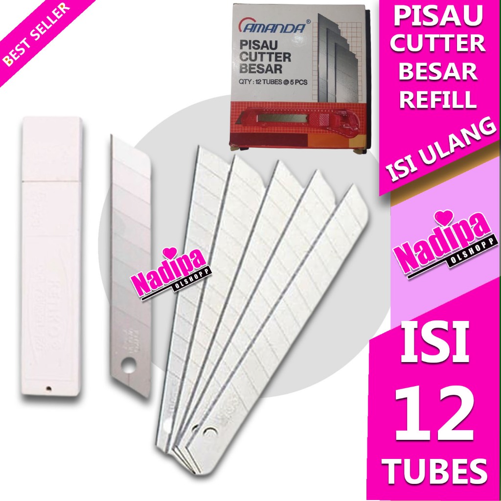 

ISI ULANG KATER CUTTER BESAR 1 PAK ISI 12 TUBES x 5 pcs nadipa olshopp