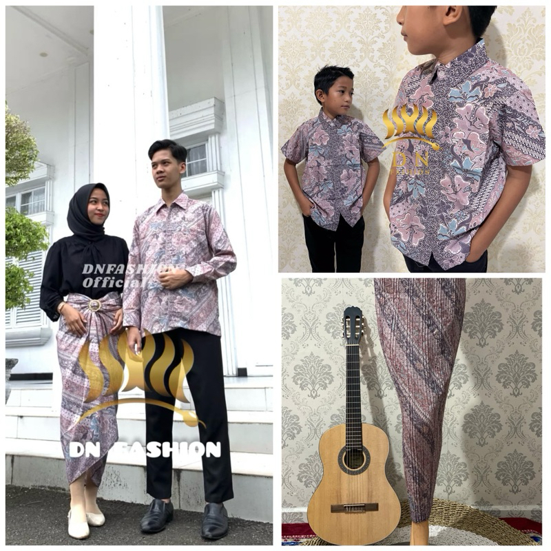 COD/MOTIF LARAS PINK/BATIK COUPLE KELUARGA/COUPLE KEMEJA BATIK/KEMEJA BATIK ANAK/ROK LILIT BATIK/ROK