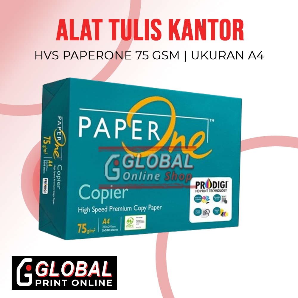 

Global Print Shop Online - Hvs Paperone 75 & 80 Gsm (Per Lembar)