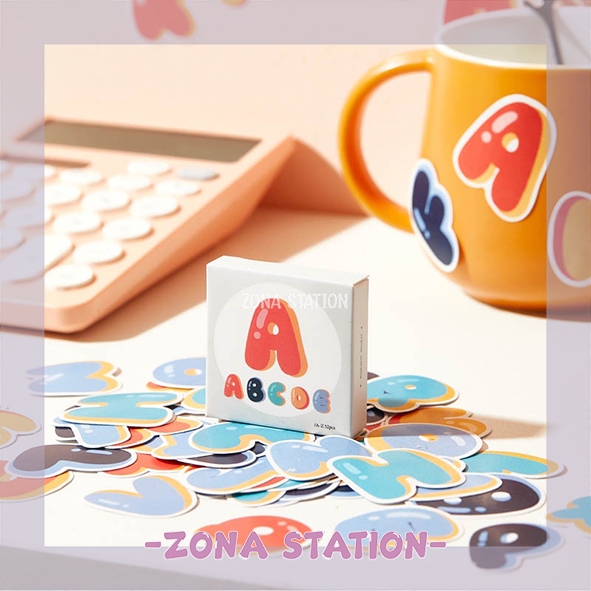 

[ZS] 52 PCS / Sticker Alphabet Colorfull Cute Decorating Journaling Scrapbook