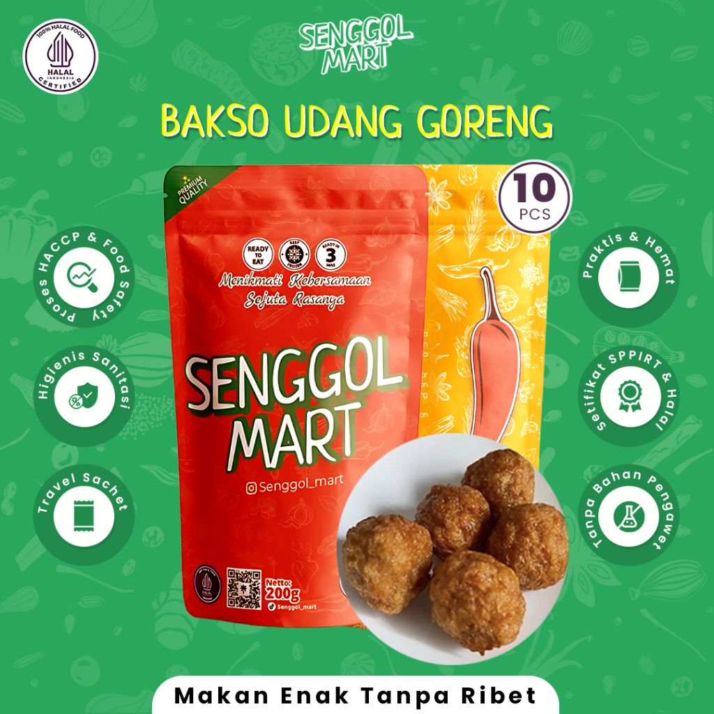 

Bakso Goreng Udang dan Ayam (10 pcs) / Baso Halal Kemasan Instan Siap Saji & Makan Langsung