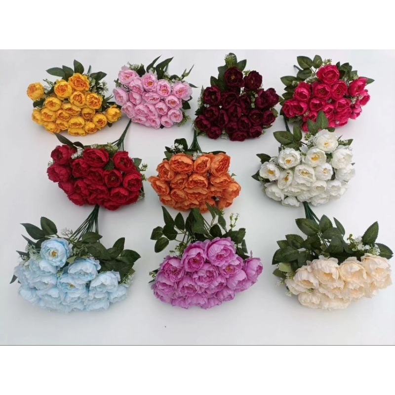 BUNGA ARTIFICIAL PEONY 18CABANG