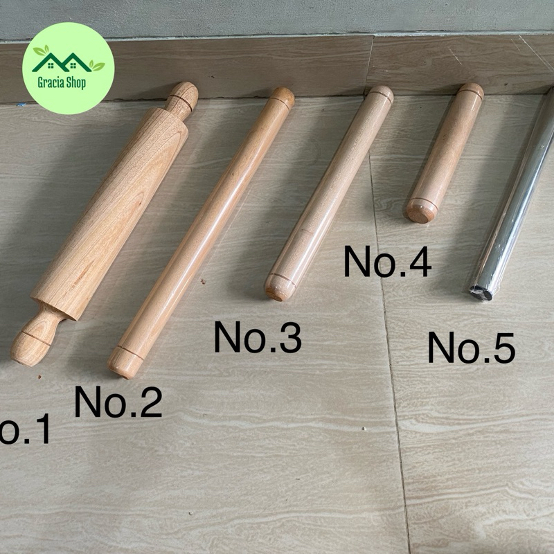 Rolling Pin kayu stainless Penggiling Adonan Pinggilas Kue Roller Stik