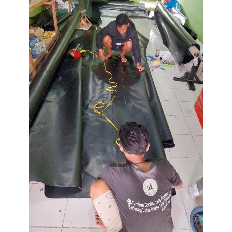 Terpal kolam ikan 5×5m HDPE Geomembran 250micron kualitas terbaik