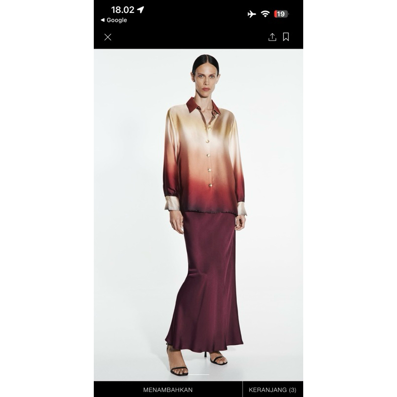 NEW Zara kemeja satin tie dye