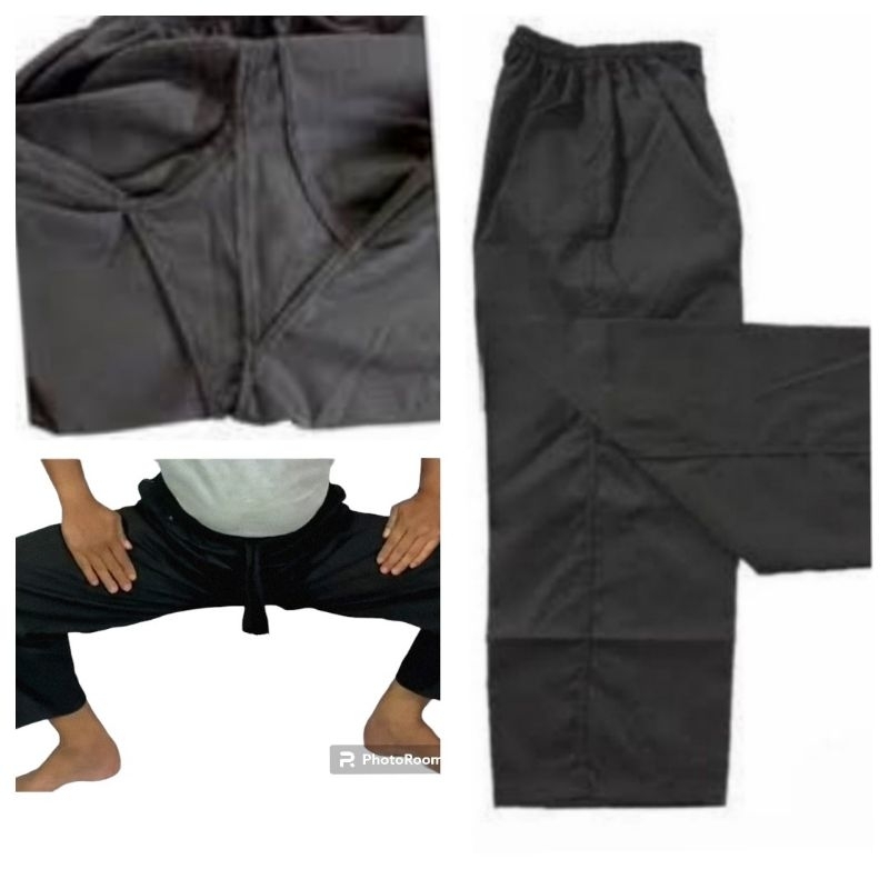 Celana pencak silat hitam XL-XXL /celana olahraga bela diri/celana PSHT/celana kombor/komprang