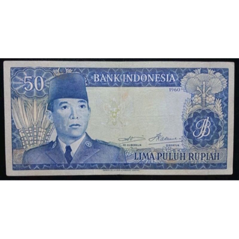 UANGKUNO 50 RUPIAH SUKARNO THN 1960