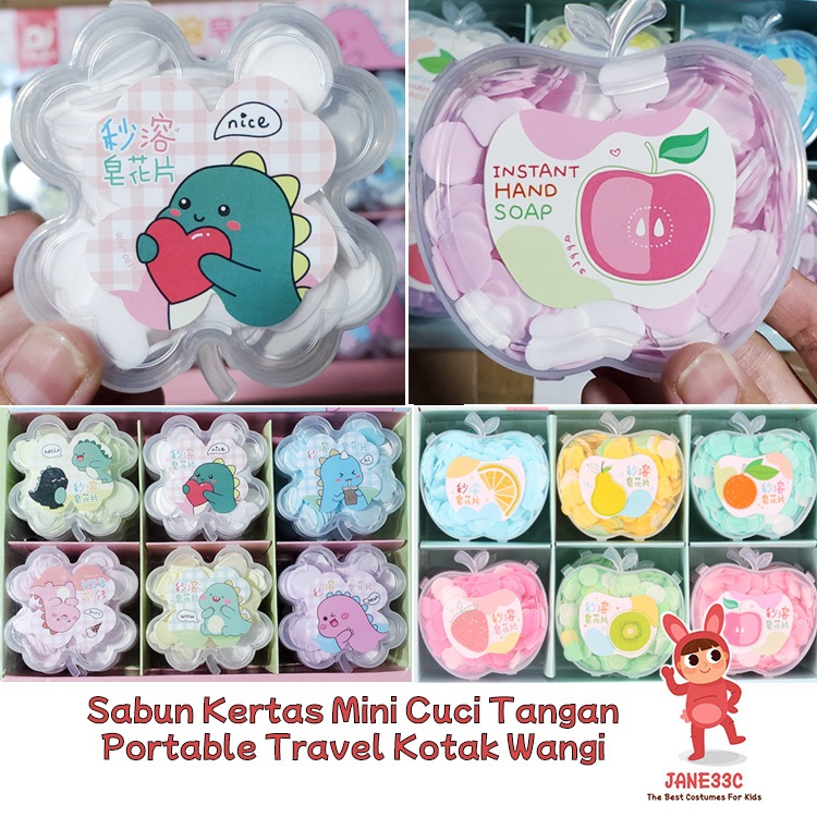 Sabun Kertas Mini Cuci Tangan Portable Travel Kotak Lucu Wangi