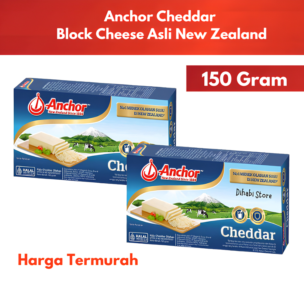 

Anchor Cheddar Cheese Keju Block Serbaguna 150 Gram