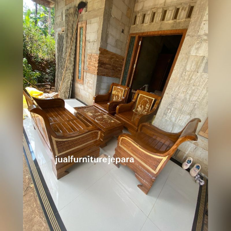 kursi tamu kayu jati minimalis, set kursi tamu minimalis kayu jati