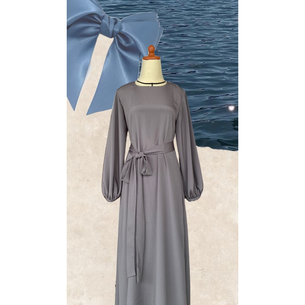 Alora dress polos part 2 pastel edition / dress crinkle premium / gamis crinkle