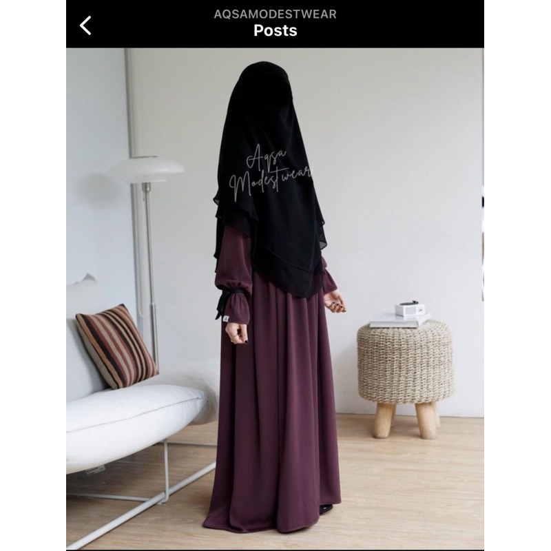 Cala Abaya Aqsamodestwear Burgundy S Dark Wine L plus FK Regular