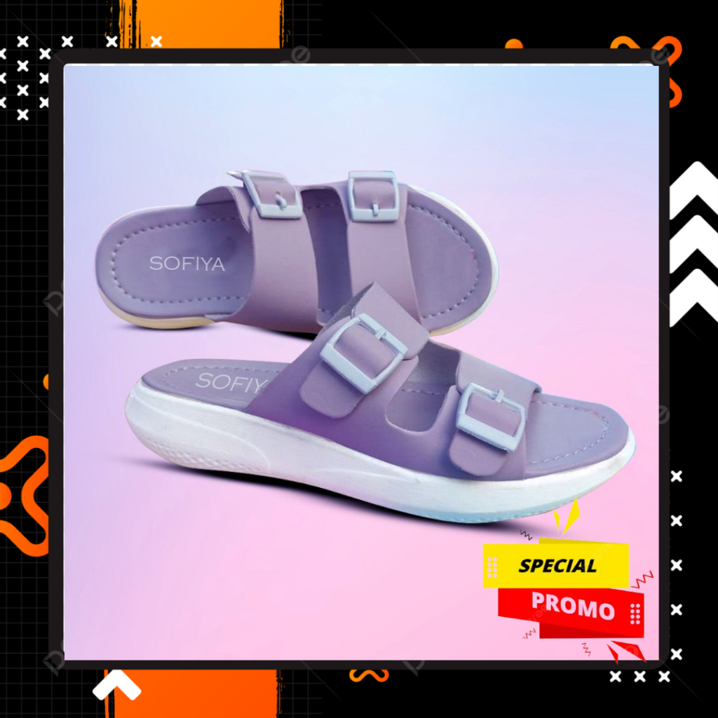 Sandal Casual Wanita Kekinian Sandal Slop Wanita Sandal Wanita Wedges  Sandal Selop Hak  Sendal Selo