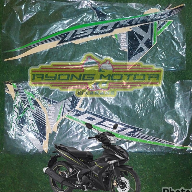 Striping Yamaha MX King 150 2017 Hitam Doff (Hijau)