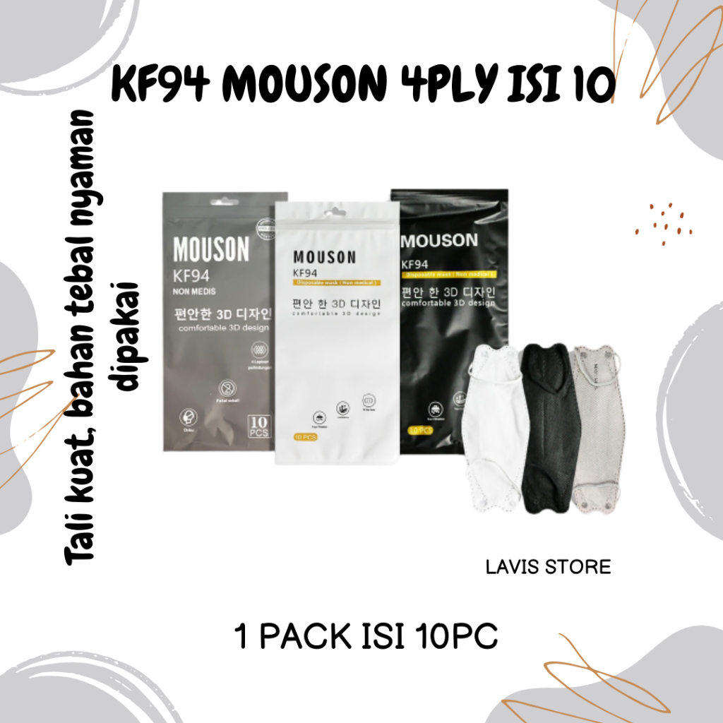 Masker Kf94 Mouson Perpack Isi 10Pcs Masker Mouson Kf94