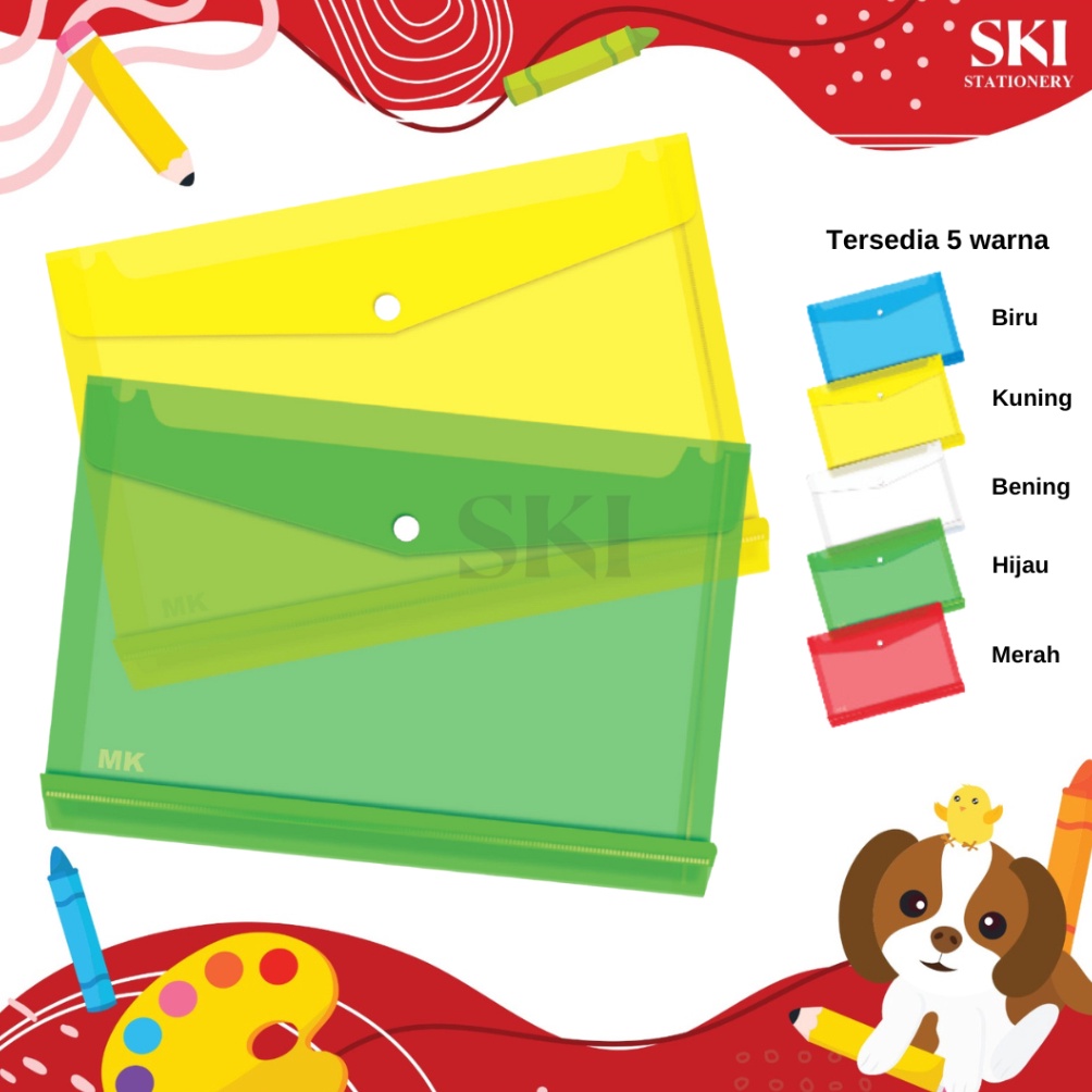 

Kualitas Premium 12 PCS Map Kancing Polos Map Plastik Folio Media Kita PIK