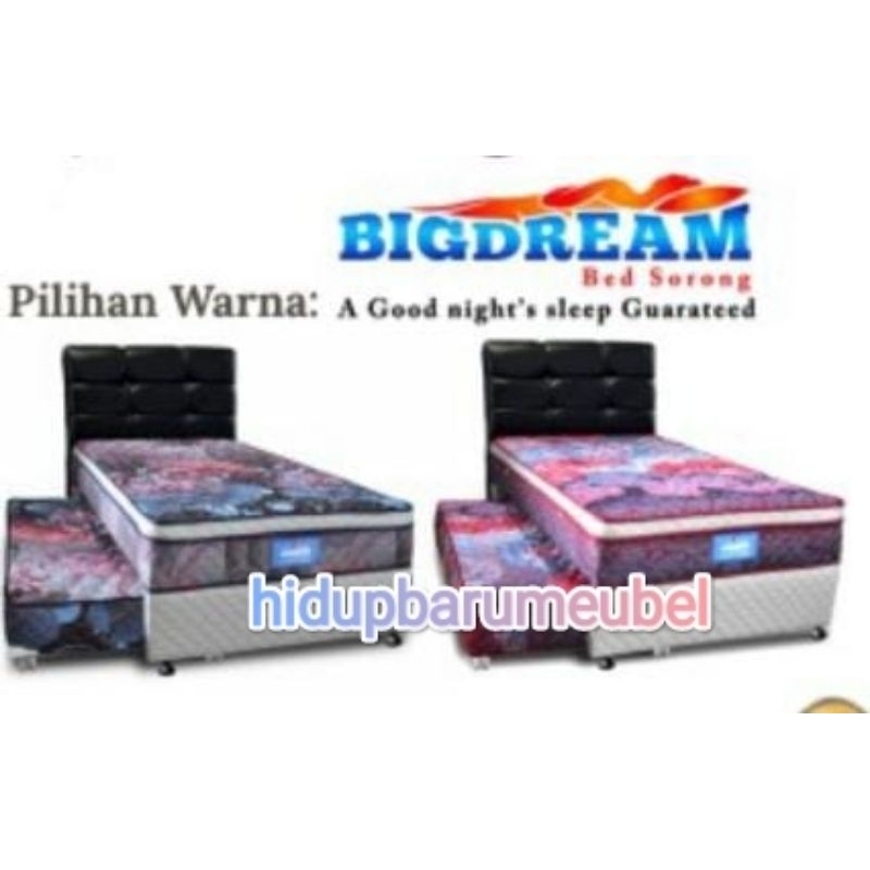 Springbed Sorong Bigdream / tempat tidur anak dorong Bigdream by Bigland / spring bed kid remaja Plushtop / alas tidur Pabrik