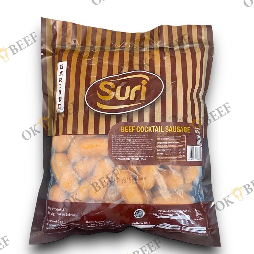 

SURI Sosis Sapi Beef Cocktail Sausage Halal MUI - 500 gram