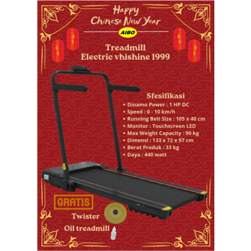 Treadmill walking pad vishine 1999 aibo, alat olahraga kesehatan bisa di lipat