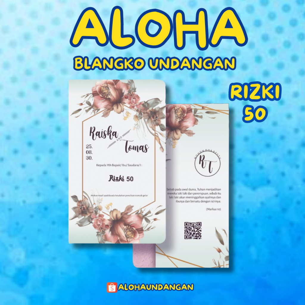 KERTAS UNDANGAN PERNIKAHAN KOSONG RIZKI 50 | KERTAS UNDANGAN NIKAH MURAH | KERTAS UNDANGAN KHITAN MU
