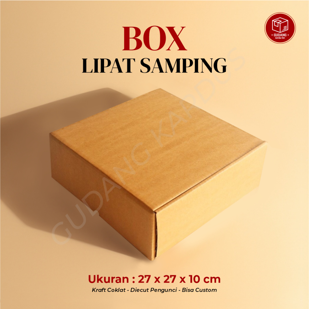 

Box DC LS (27 x 27 x 10 cm) (Pudding) LS/Karton/Polos/Kardus/Hampers/Baju/Packing/paking/boneka/tart/floral/abstrak