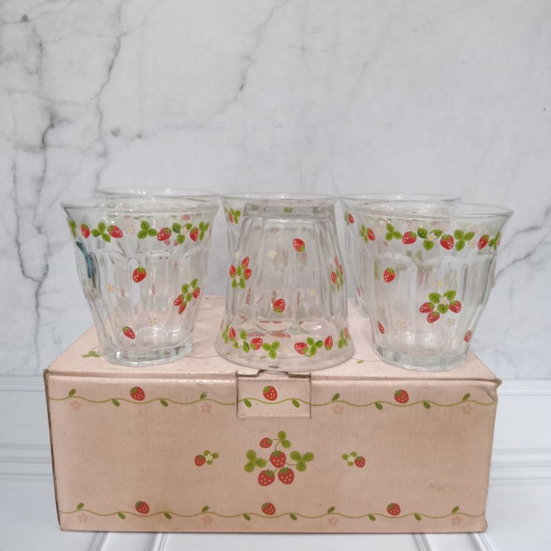 GELAS SET MOTHER GARDEN/ GELAS SET STRAW 6 PCS/ GELAS KADO