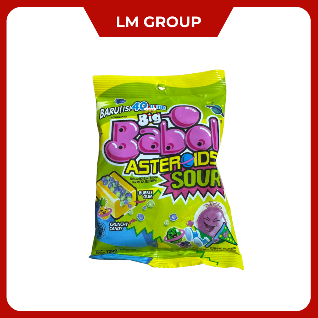 

NEW! Big Babol ASTEROIDS Bubble Gum Crunchy Candy Isi 40 Butir @128gr