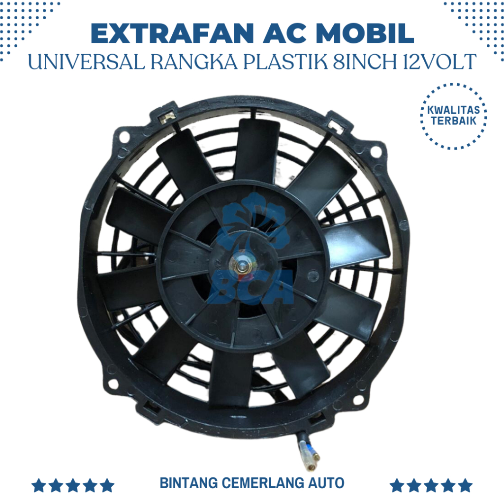 EXTRAFAN EXTRA FAN AC Mobil Universal Rangka Plastik 8 Inch 8 inci 12 Volt KWALITAS TERBAIK