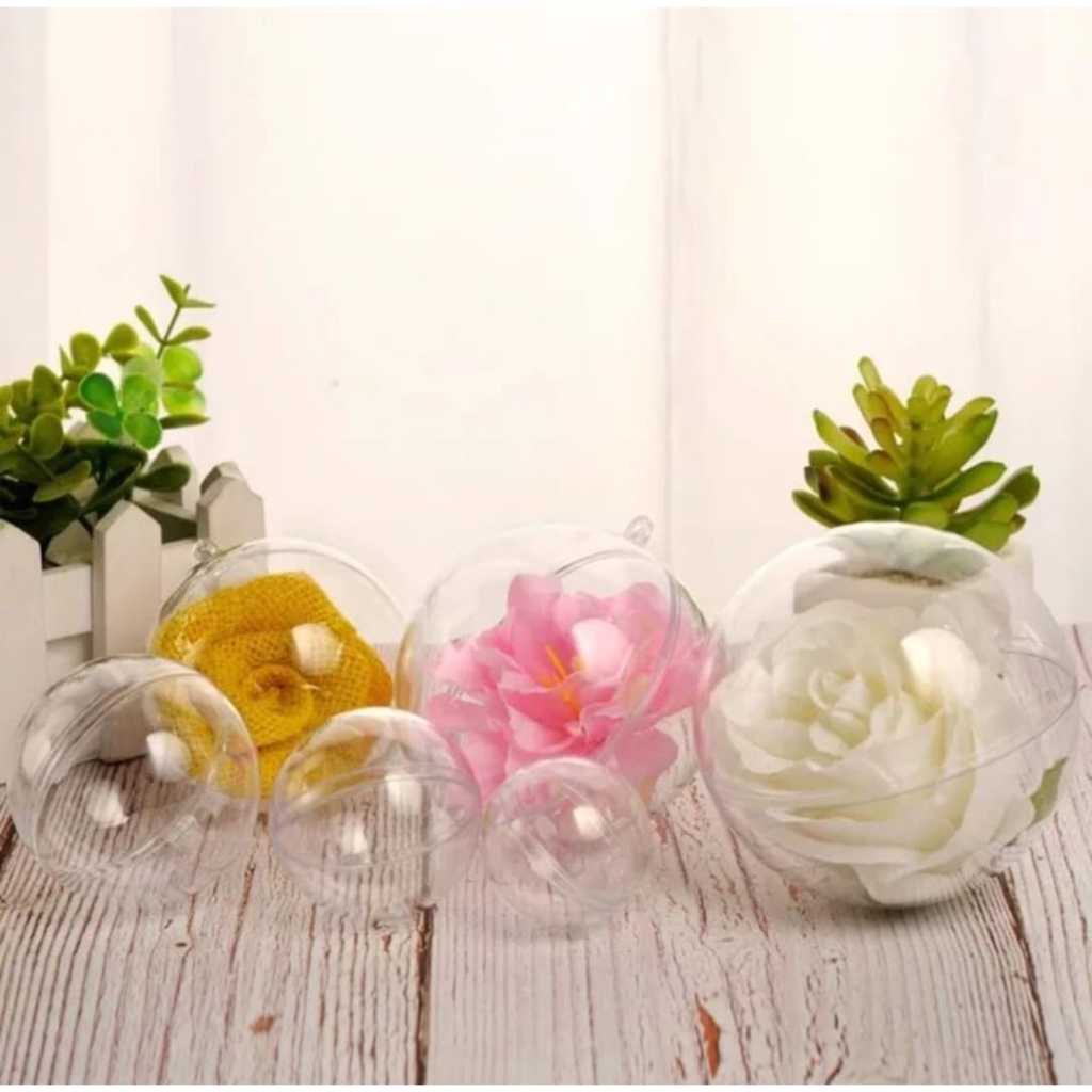 Acrylic Ball 10cm dome/ Bola akrilik bening fillable plastik