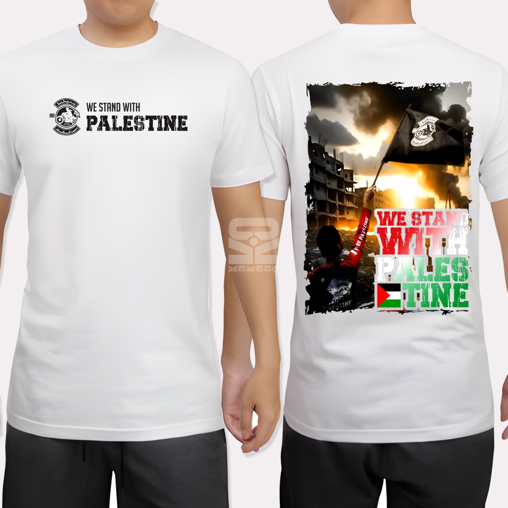 KAOS DISTRO MURAH COWOK BIKERS SUBUHAN FREE PALESTINE / KAOS DISTRO KEREN