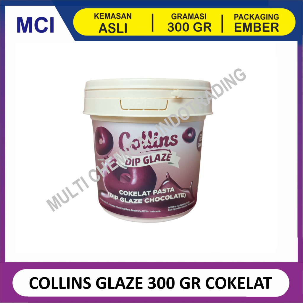 

COLLINS DIP GLAZE 300 GR - TOPPING DONAT PISANG NUGGET - CHOCOLATE